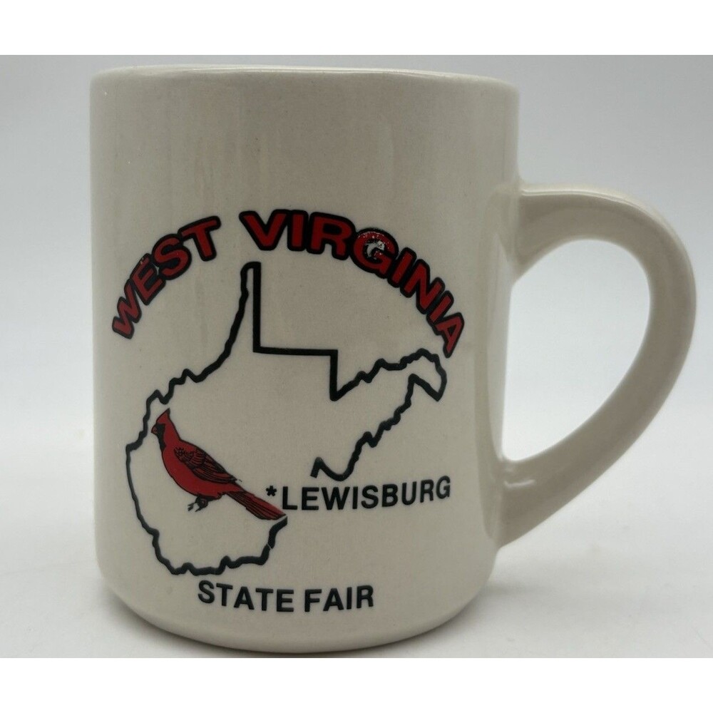 Vintage West Virginia State Fair Lewisburg Coffee Mug Cardinal Souvenir